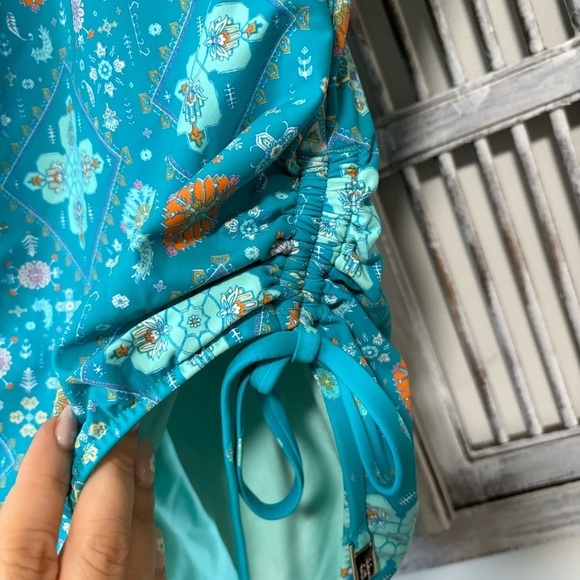 NWOT Seafolly Inka Gypsy Bandeau Maillot One Piece Swimsuit Eden Blue - Picture 5 of 12